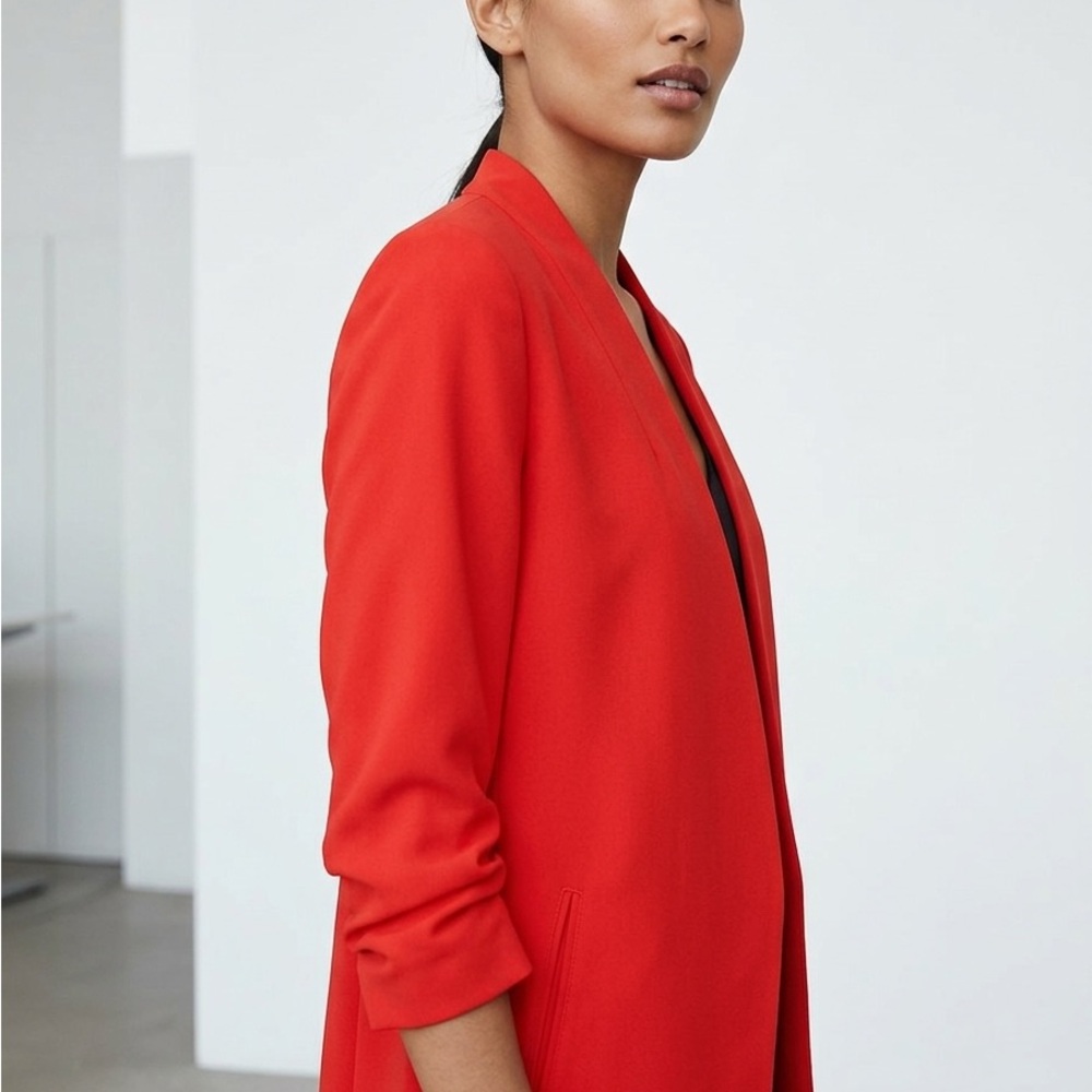 Babaton Red Open-Front Women's Blazer Jacket 00